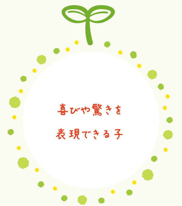 喜びや驚きを 表現できる子
